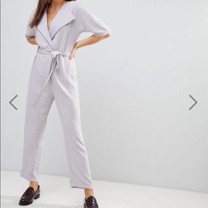 ASOS DESIGN wrap jumpsuit with self belt